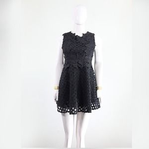 Gorgeous Black Lace Fit & Flare Dress Floral Deta… - image 1